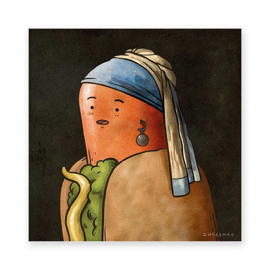 Lámina La Joven de la Perla Arte Más Completo 20x20