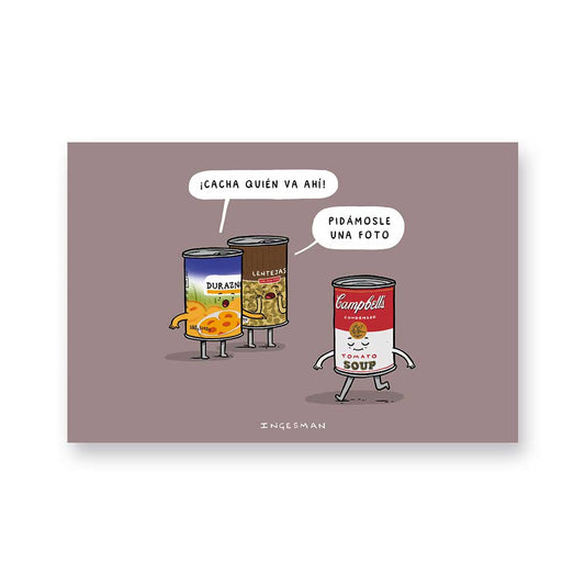 Postal Lata Famosa Ingesman