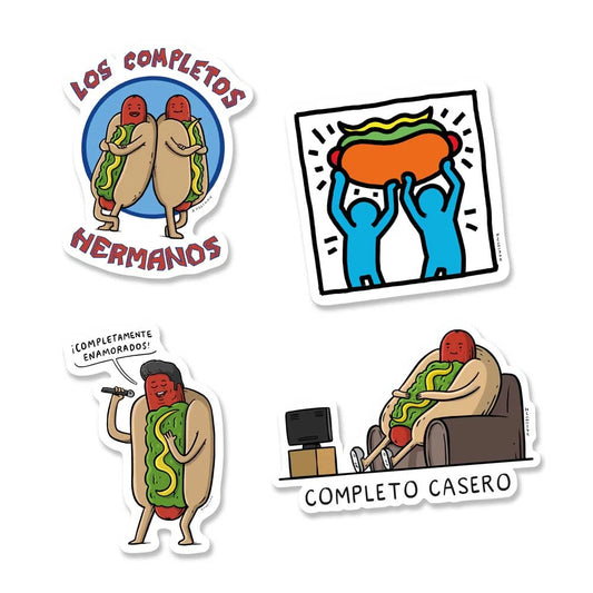 Set de 4 Stickers "Completamente"