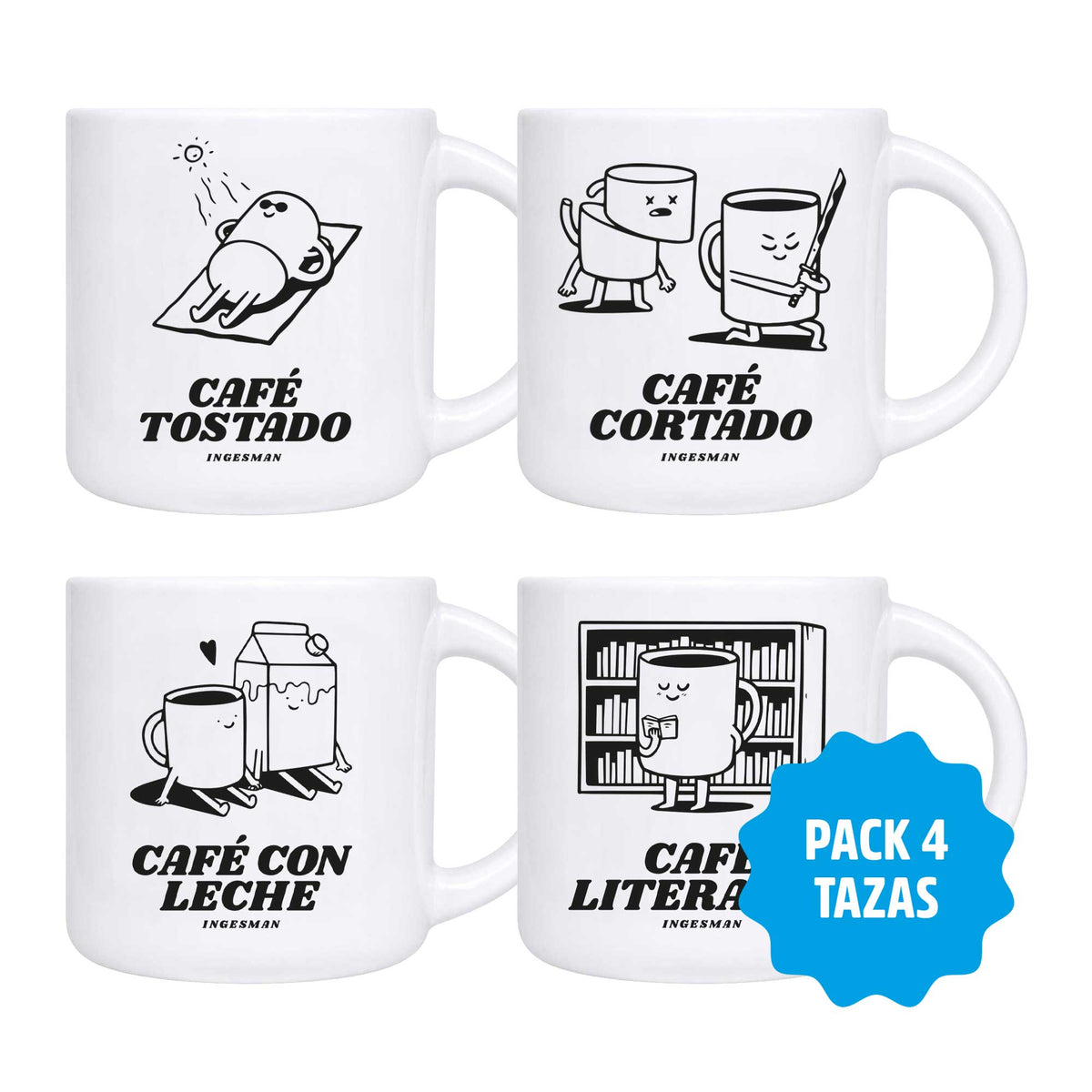 Pack 4 Tazones Café