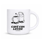 Tazón Café con Leche de Ingesman, 380 ml, ilustración de una taza de café abrazando un envase de leche