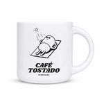 Tazón Café Tostado de Ingesman, 380 ml, ilustración de una taza de café tomando sol con lentes de sol