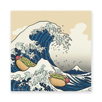 Lámina La Gran Ola de Kanagawa Arte Más Completo 20x20