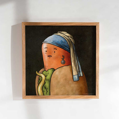 Lámina La Joven de la Perla Arte Más Completo 20x20