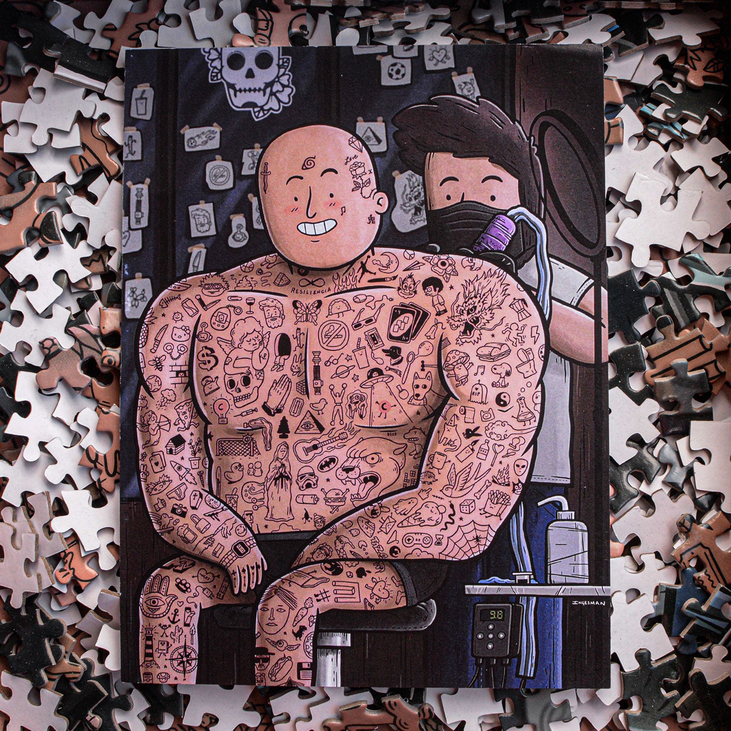 Puzzle tatuajes 1000 piezas Caja Brillante