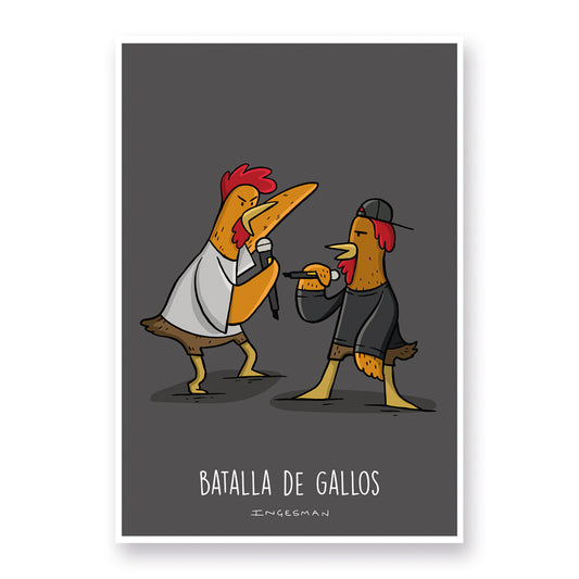 Lámina batalla de gallos