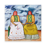 Lámina de colección Arte Más Completo inspirada en Las Dos Fridas de Frida Kahlo, 20x20 cm