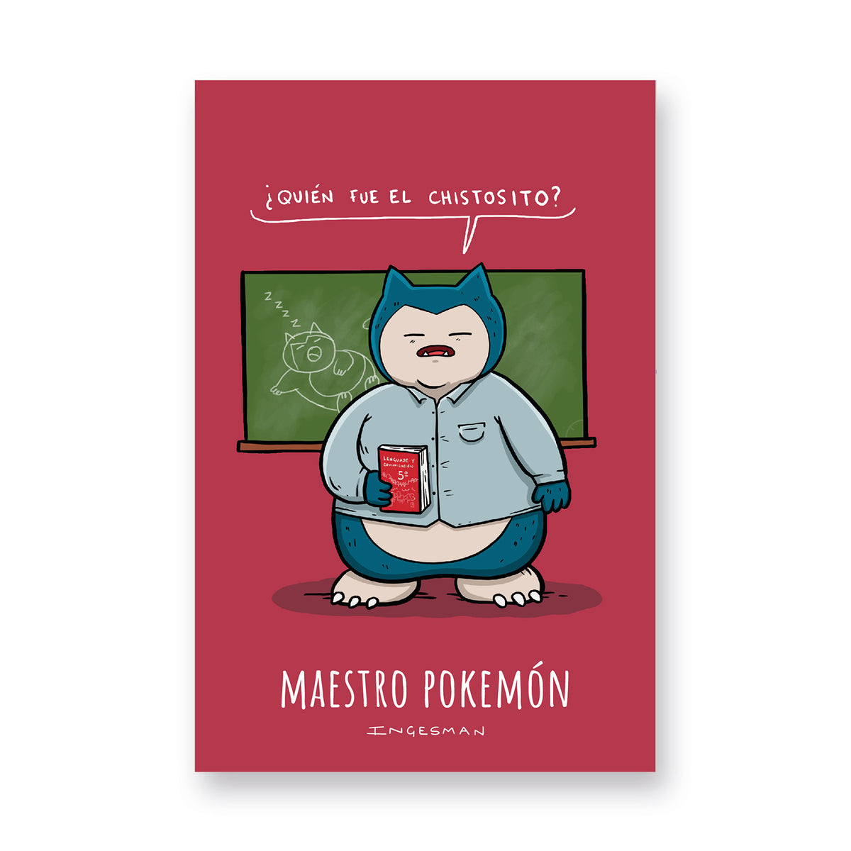Postal Ingesman Maestro Pokémon, ilustración inspirada en Snorlax