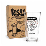 Vaso cervecero Cervézame de Ingesman junto a su caja de cartón kraft Vasos Cerveceros x Ingesman