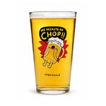 Vaso cervecero Me Dejaste en Chop de Ingesman servido con cerveza, ilustración de un jarro en shock